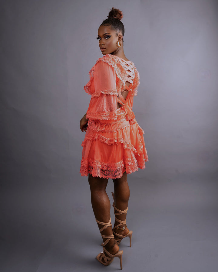 Blanco Dress || Coral - Rehabcouture
