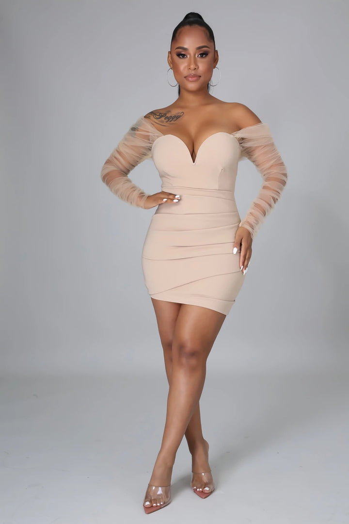 Dinner Date Dress || Taupe - Rehabcouture