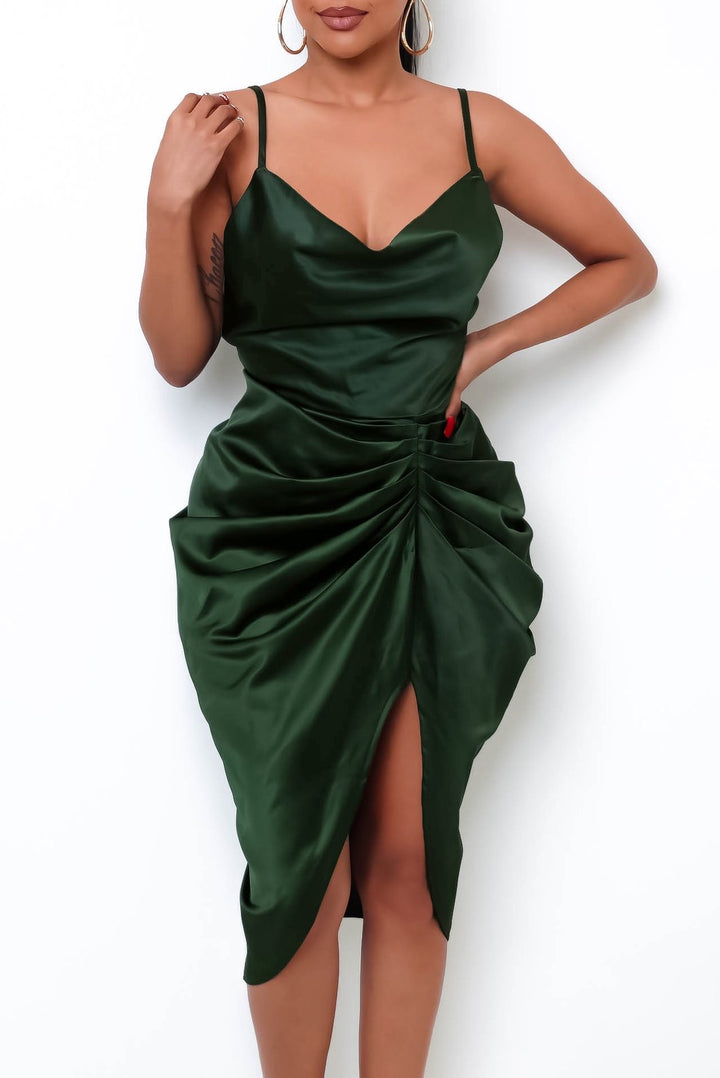 Here To Party Dress || Green - Rehabcouture