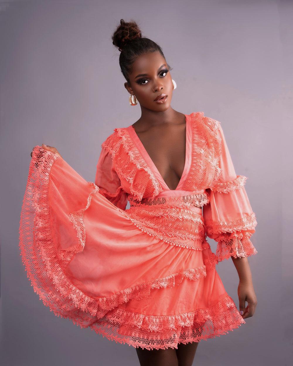 Blanco Dress || Coral - Rehabcouture