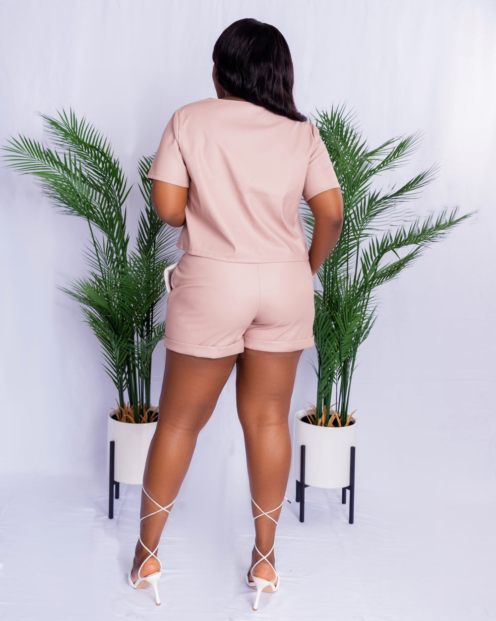 Cassandra || Vegan Leather Set || Blush - Rehabcouture
