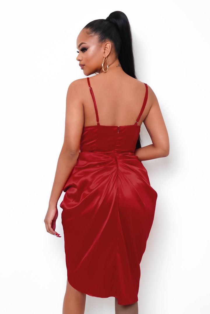 Here To Party Dress || Red - Rehabcouture