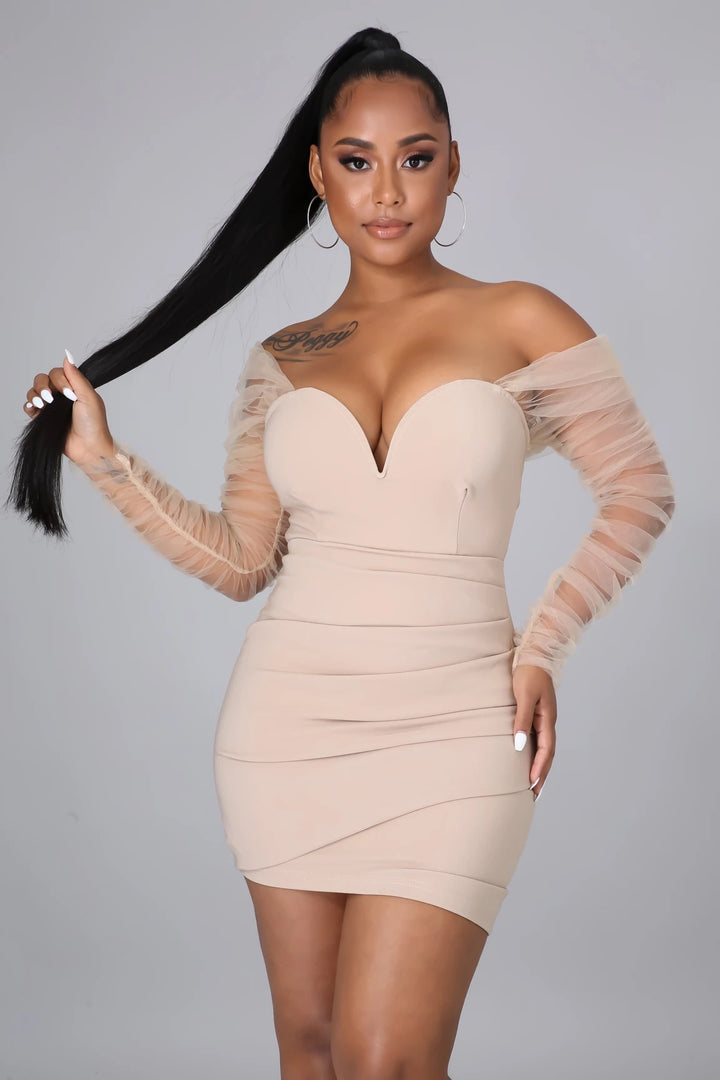 Dinner Date Dress || Taupe - Rehabcouture