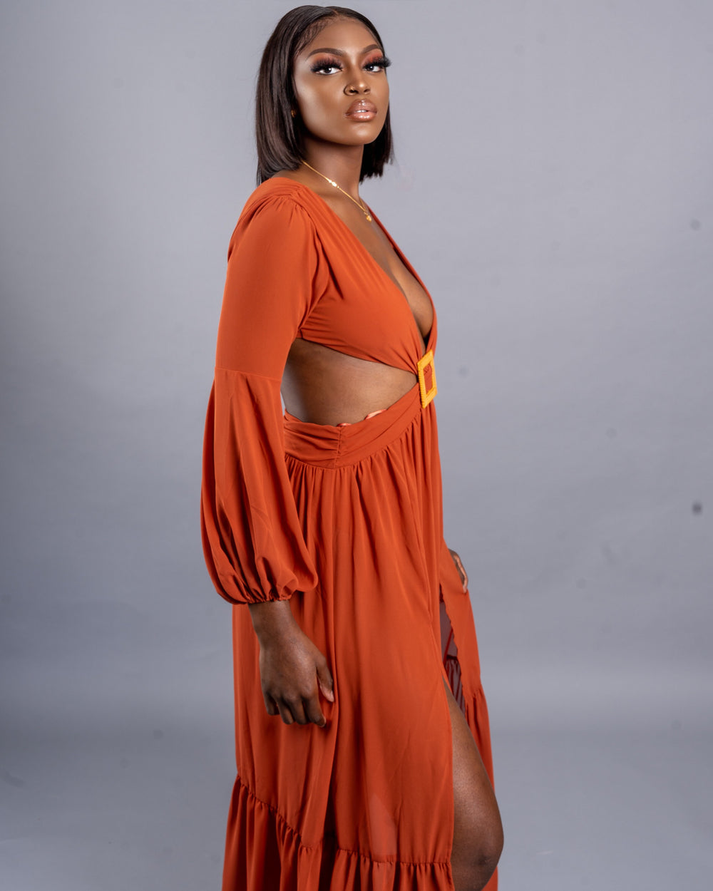 Miami Vibes Maxi Dress || Rust - Rehabcouture