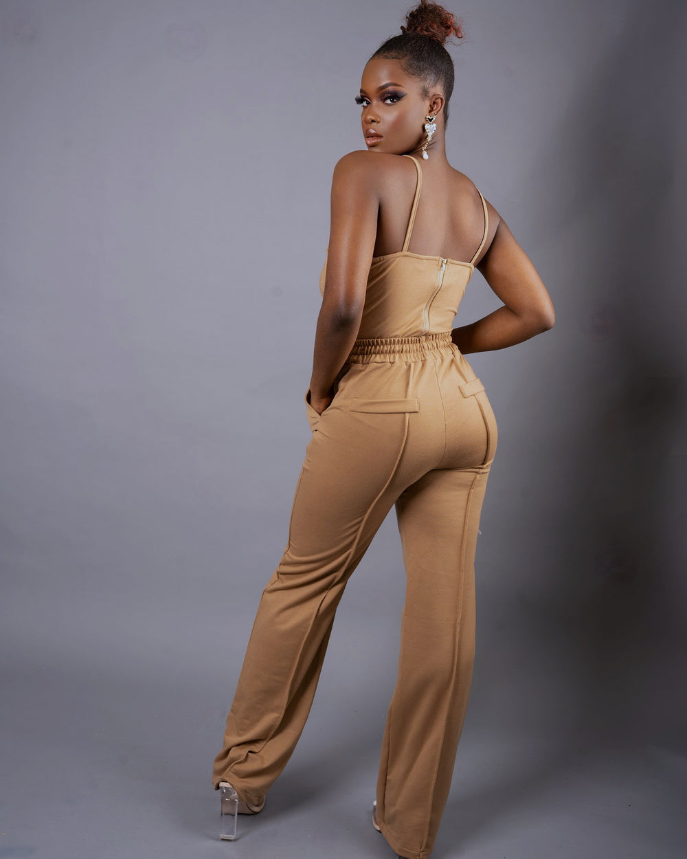 Luxury Babe Pant Set || Brown - Rehabcouture